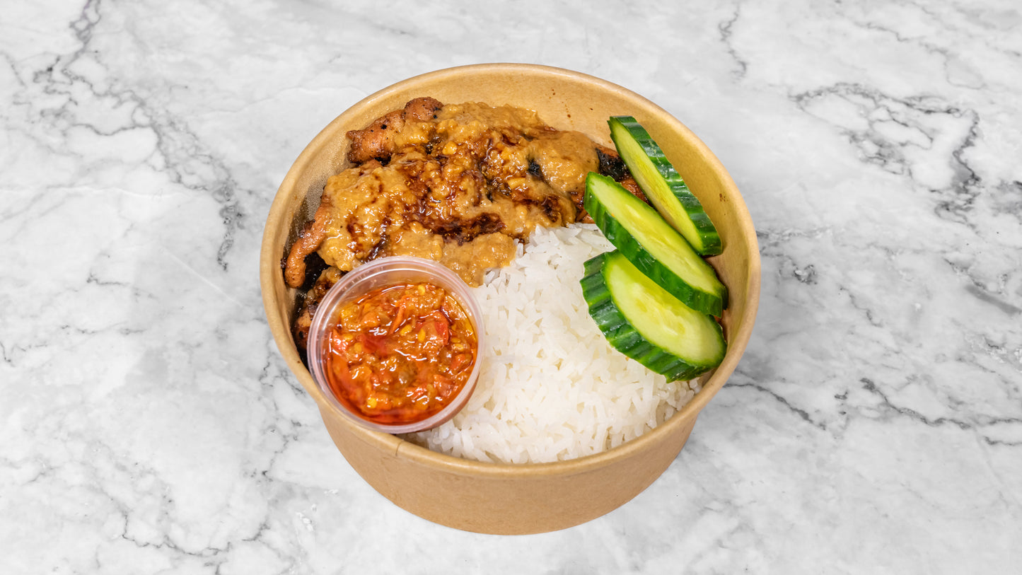 Chicken Satay (Sate Ayam) with Rice